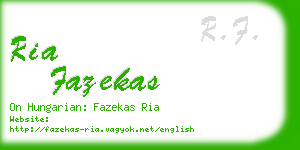 ria fazekas business card